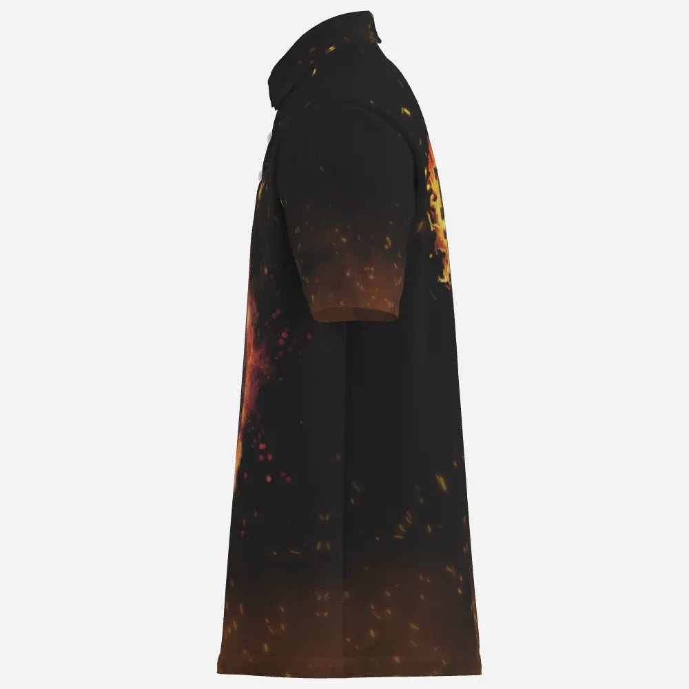 Personalisiertes Herren Polo Shirt mit Flammen Darts König Motiv, individuell anpassbares Feuer Darts Trikot für Männer C238 - Outfitsuche