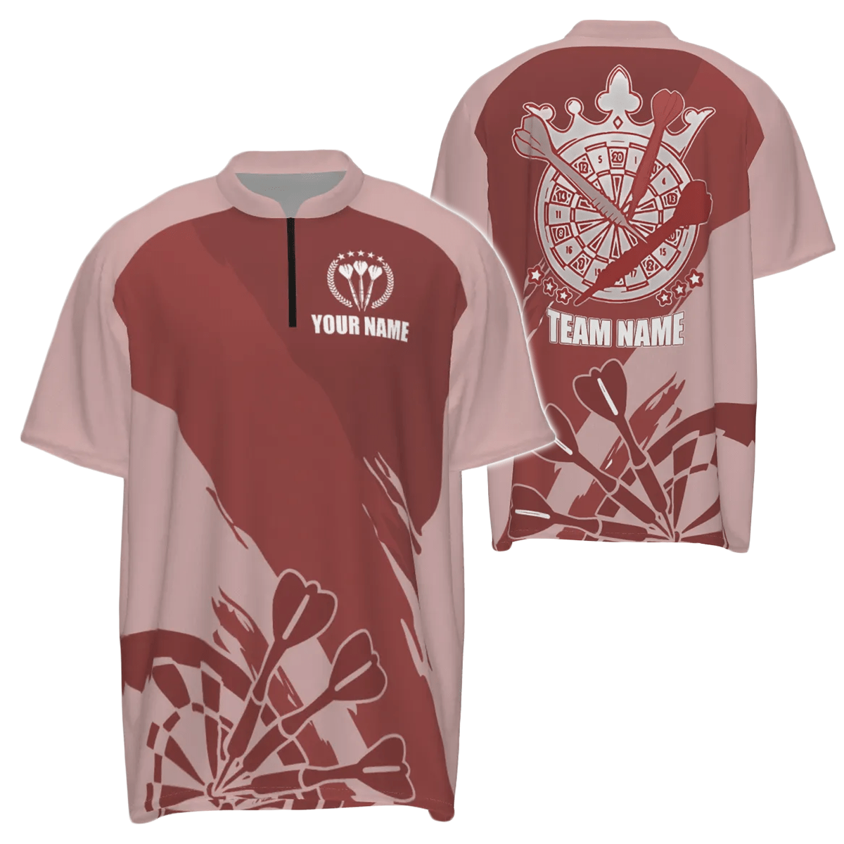 Personalisiertes rotes Herren Darts Polo Shirt, individuell anpassbare coole Dartshirts für Männer, Darts Trikot y6174z red - Outfitsuche