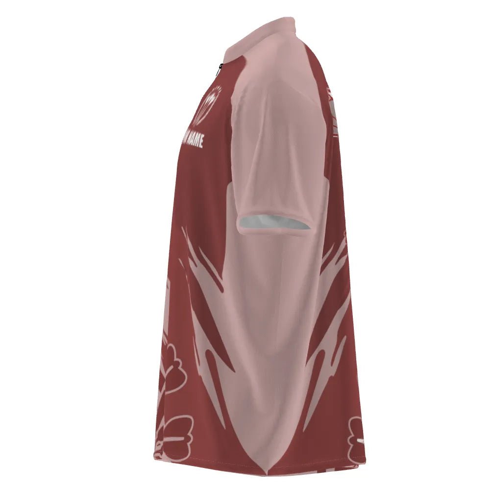 Personalisiertes rotes Herren Darts Polo Shirt, individuell anpassbare coole Dartshirts für Männer, Darts Trikot y6174z red - Outfitsuche