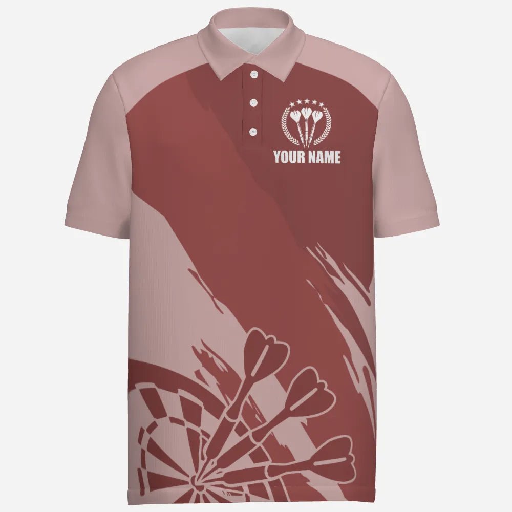 Personalisiertes rotes Herren Darts Polo Shirt, individuell anpassbare coole Dartshirts für Männer, Darts Trikot y6174z red - Outfitsuche