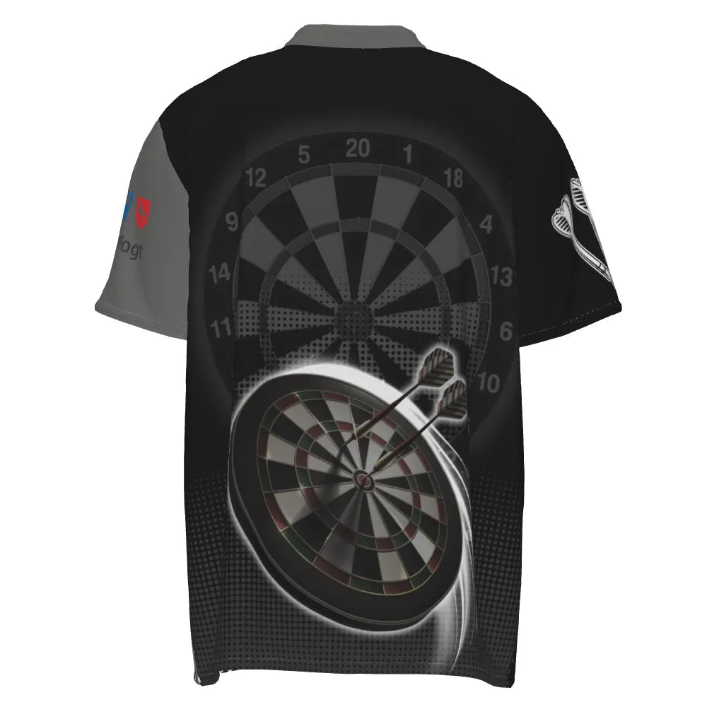Personalisiertes Schwarz-Weißes 3D-Darts-Quarter-Zip-Shirt Kh7883 - Outfitsuche