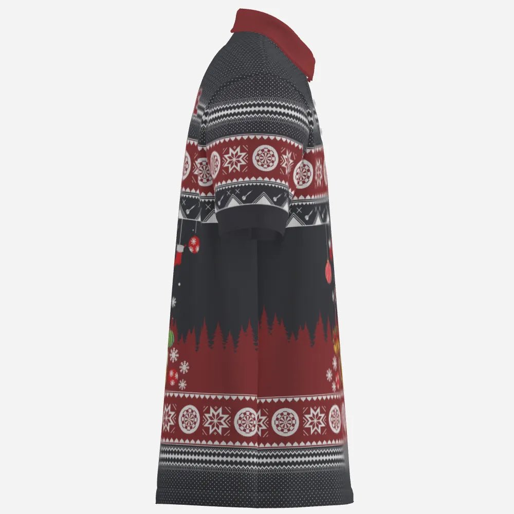 Personalisiertes Weihnachts-Darts Herren Polo Shirt, individuell anpassbares Winter-Darts Shirt für Männer, Dart Trikot V118 - Outfitsuche