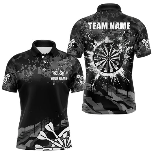Schwarz Grau Grunge Camo Dart Polo - Shirt für individuelle Dart - Teams T3539 - Outfitsuche