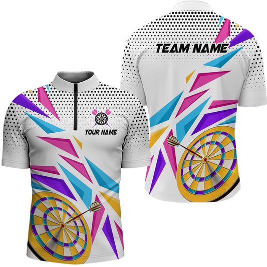 Sportliches, farbenfrohes Dart-Viertelreißverschluss-Shirt für Herren | Personalisiertes Dartshirt für Dartteams | Hochwertiges Material | L1461 - Outfitsuche