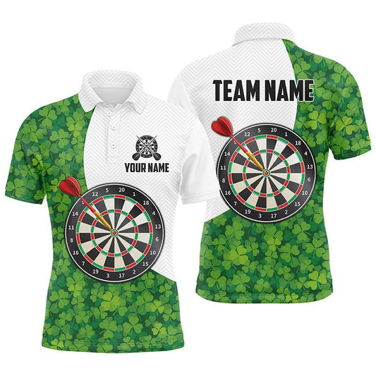 St. Patrick's Day Herren Darts Polo Shirt mit grünem Kleeblatt - Personalisierte Dart Trikots für Männer L1479 - Outfitsuche