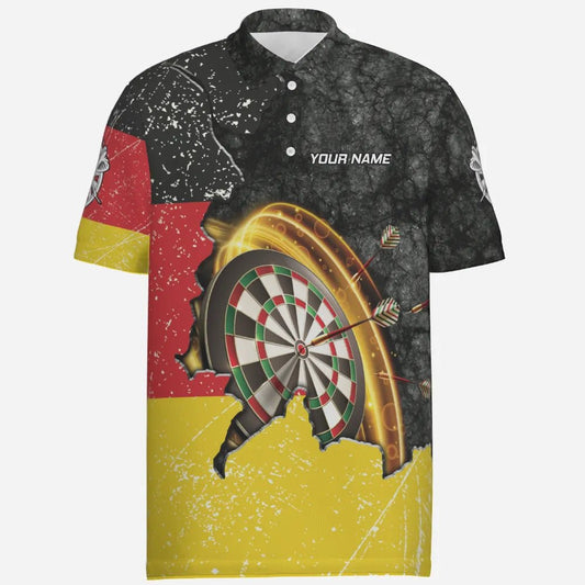 Zielscheibe Meisterschaft Dart-Polo-Shirt "Deutscher Wurf", personalisiertes Herrenshirt mit lebendigem Deutschland Flagge-Design, Dart-Jersey GM9182 - Outfitsuche