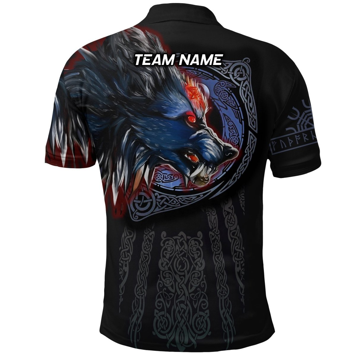 Individuell Dartshirt Wikinger Polo-Shirt - Wikinger Fenrir Wolf 3D VK6927 - Outfitsuche