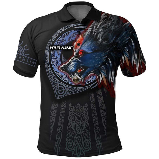 Individuell Dartshirt Wikinger Polo-Shirt - Wikinger Fenrir Wolf 3D VK6927 - Outfitsuche