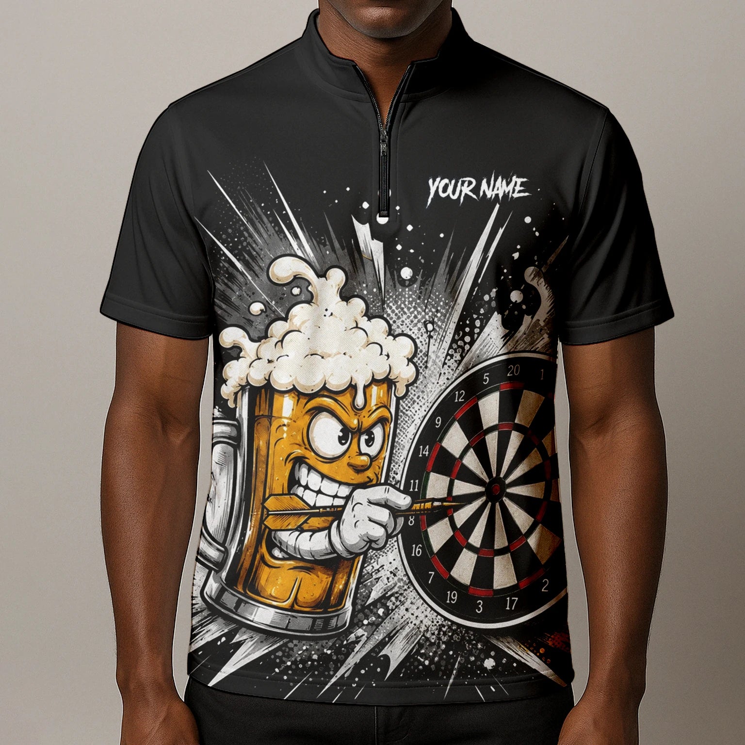 Personalisiertes Bierkrug Dart Poloshirt für Herren S555