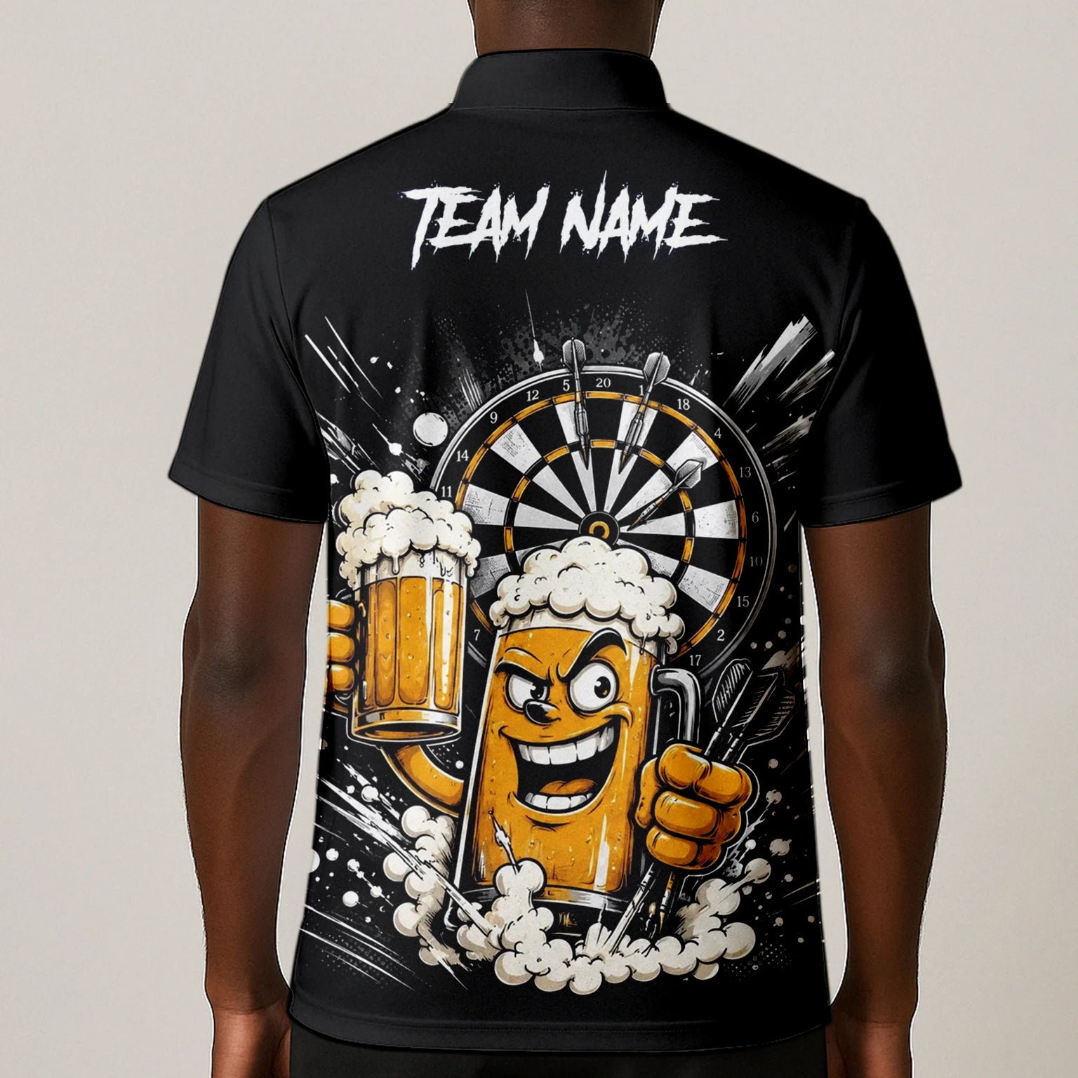Personalisiertes Bierkrug Dart Poloshirt für Herren S555