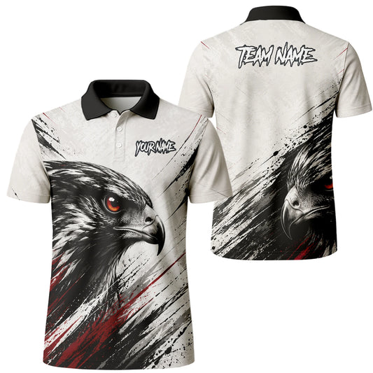 Personalisiertes Dartshirt mit weiß-schwarz-rotem Adler für Herren Z577