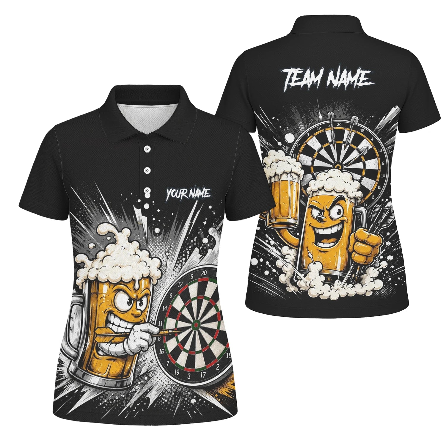 Personalisiertes Bierkrug Dart Poloshirt für Damen S555