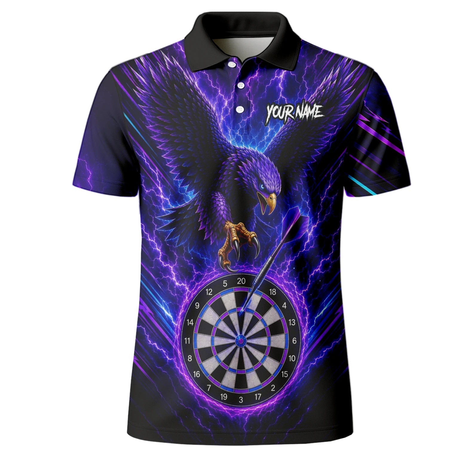 Personalisiertes Lila Adler-Blitz Dart Poloshirt für Herren U478