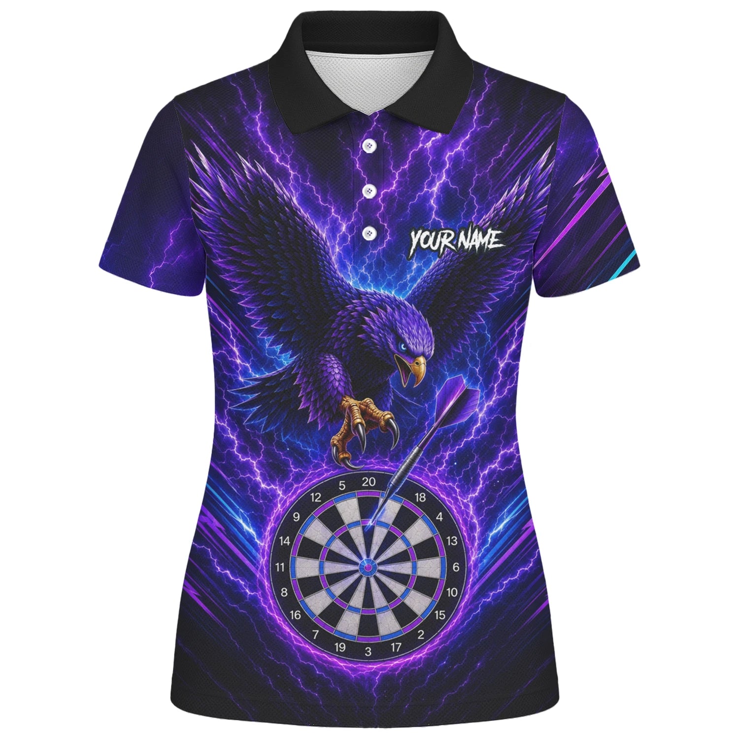 Personalisiertes Lila Adler-Blitz Dart Poloshirt für Damen U478
