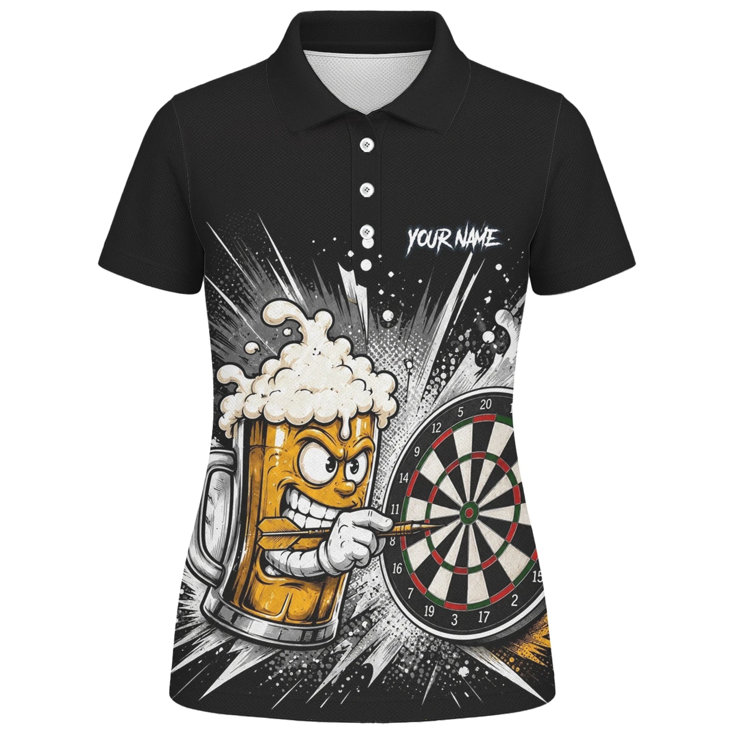 Personalisiertes Bierkrug Dart Poloshirt für Damen S555