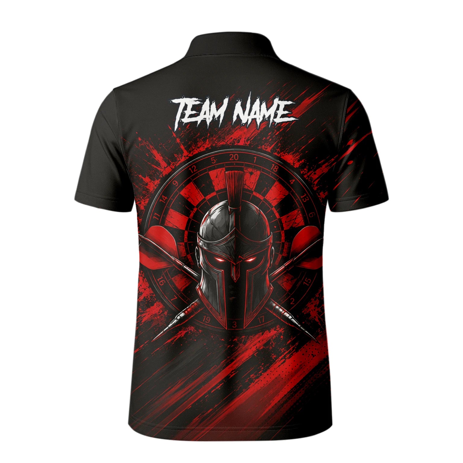 Personalisiertes Rot-schwarzes Spartaner Dart Poloshirt für Herren W276