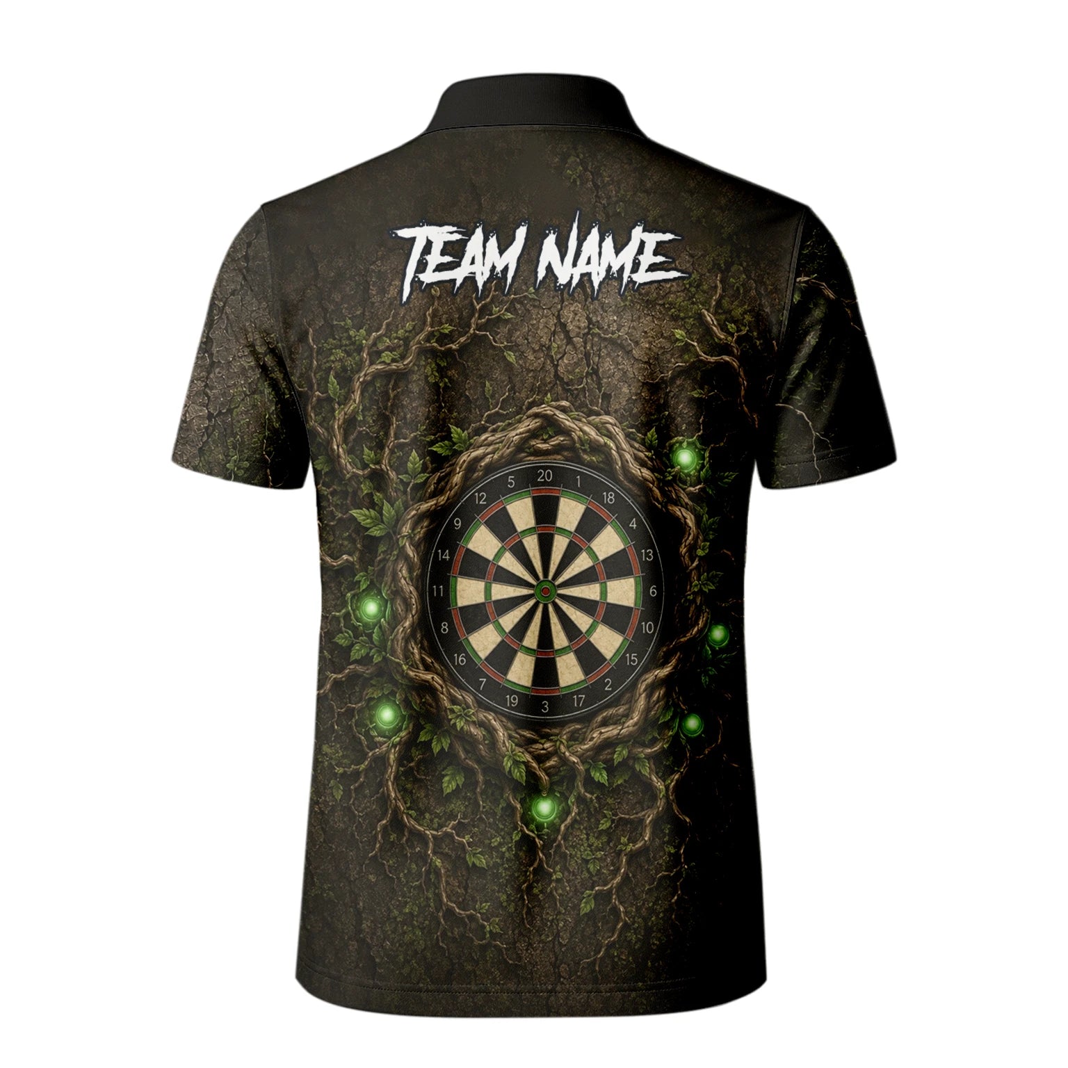 Personalisiertes Dunkelgrünes Baumwesen-Dartboard Dartshirt für Herren C913