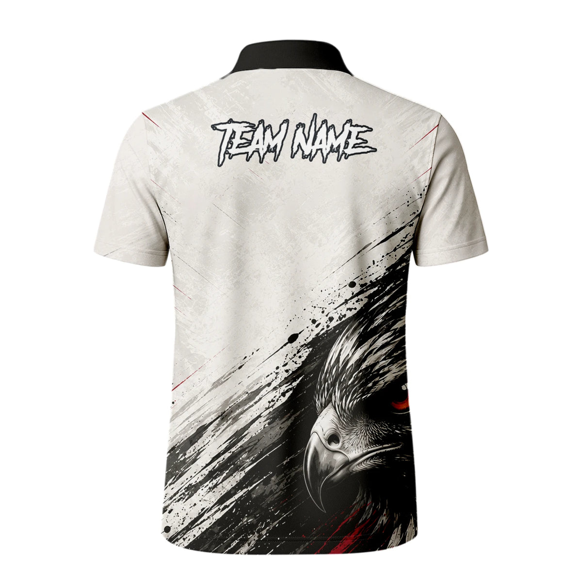 Personalisiertes Dartshirt mit weiß-schwarz-rotem Adler für Herren Z577