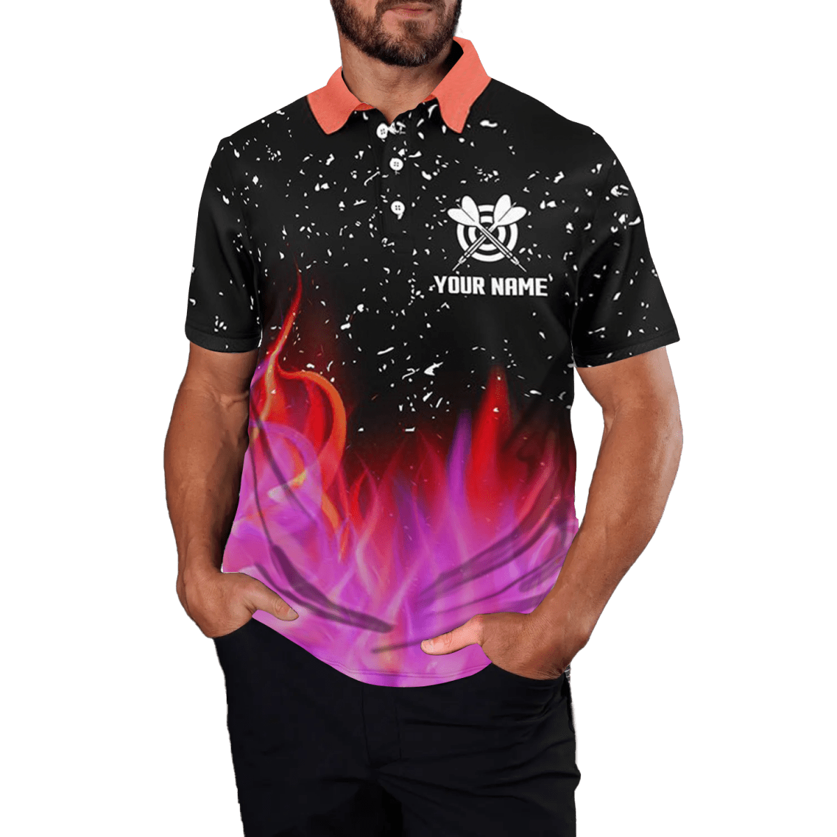 3D Rotes und Pinkes Feuer Dart Polo Shirt für Herren T1213 - Outfitsuche