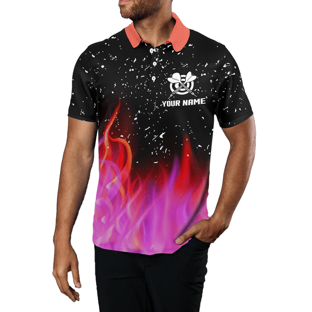 3D Rotes und Pinkes Feuer Dart Polo Shirt für Herren T1213 - Outfitsuche