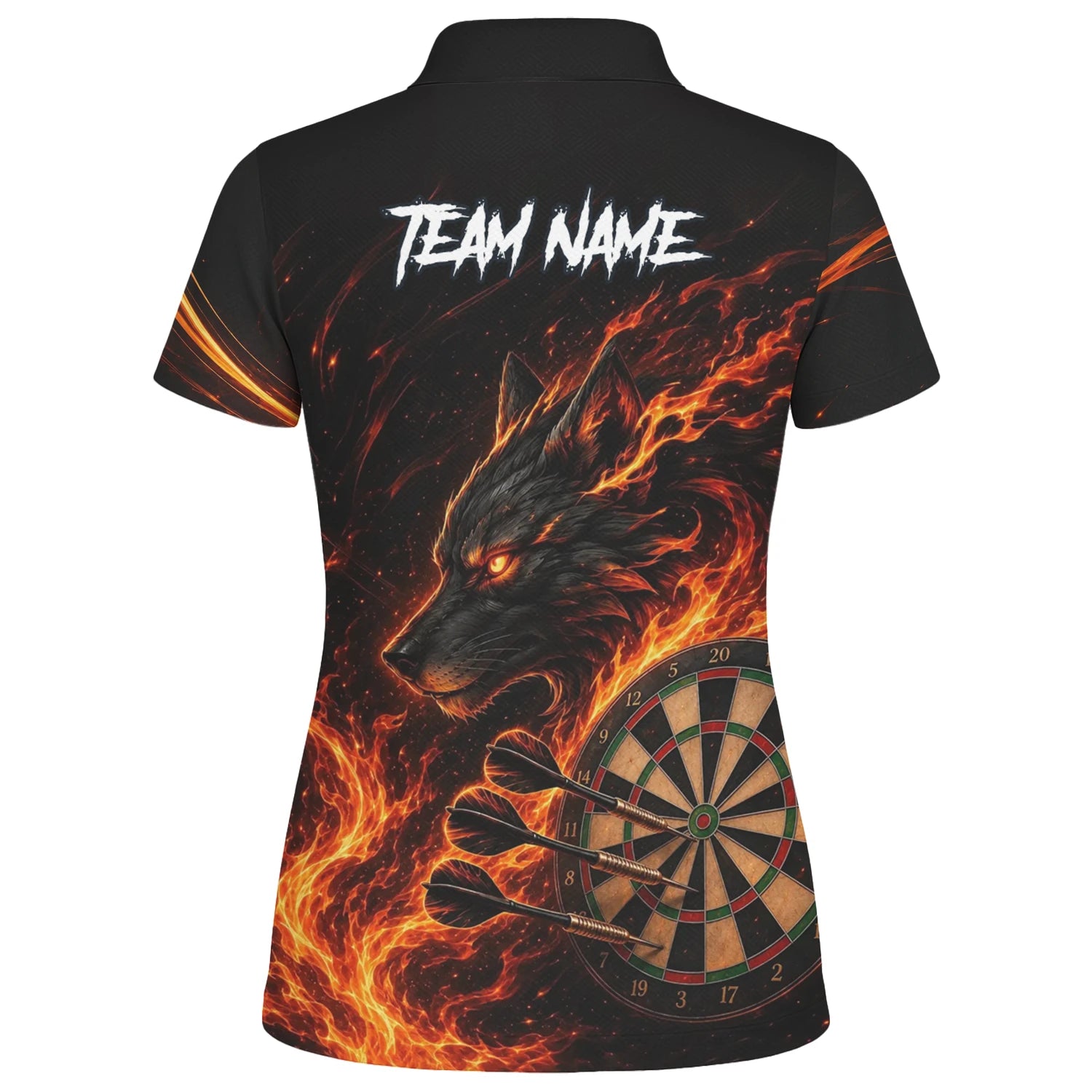 Personalisiertes Flammenwolf Dart Poloshirt für Damen W521