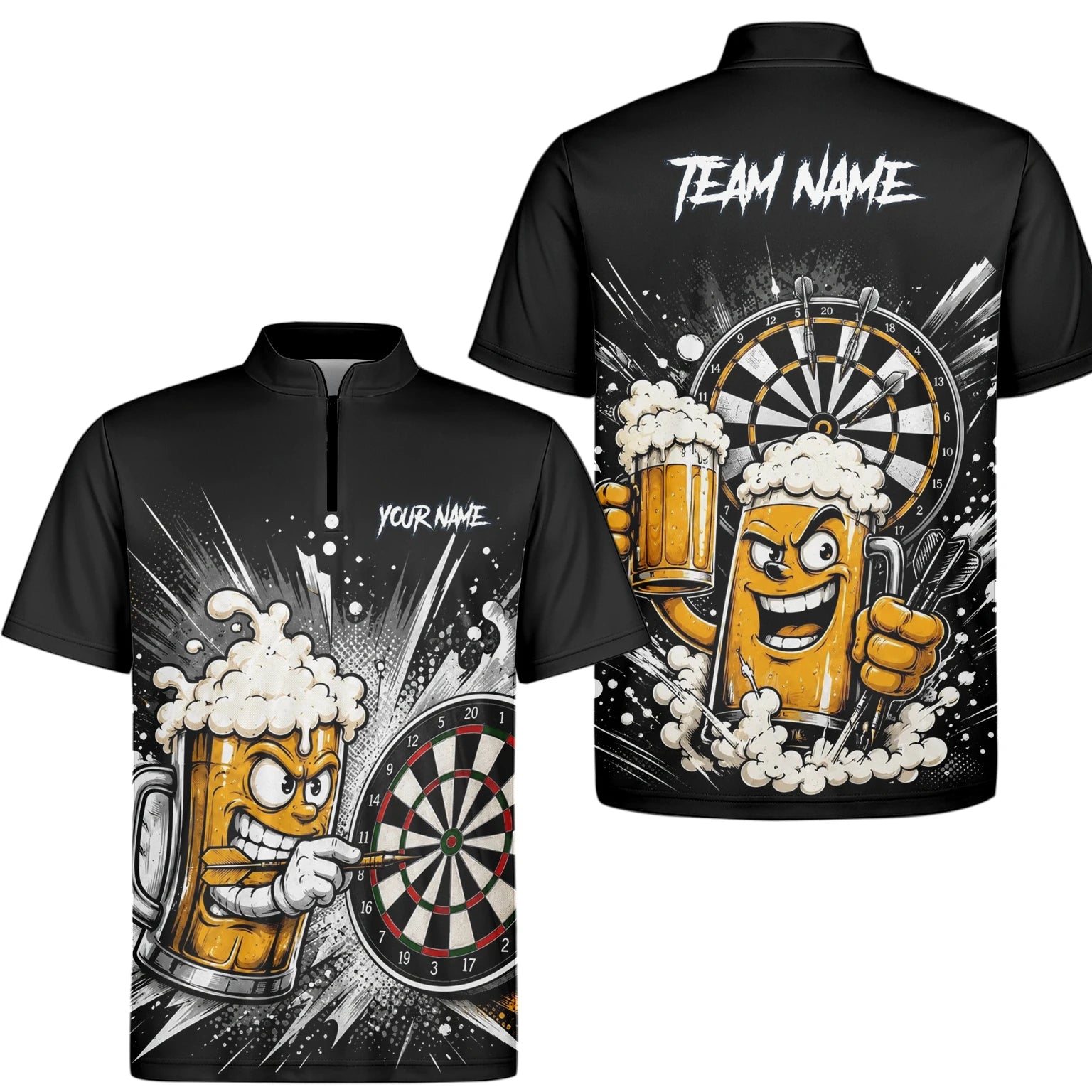 Personalisiertes Bierkrug Dart Poloshirt für Herren S555