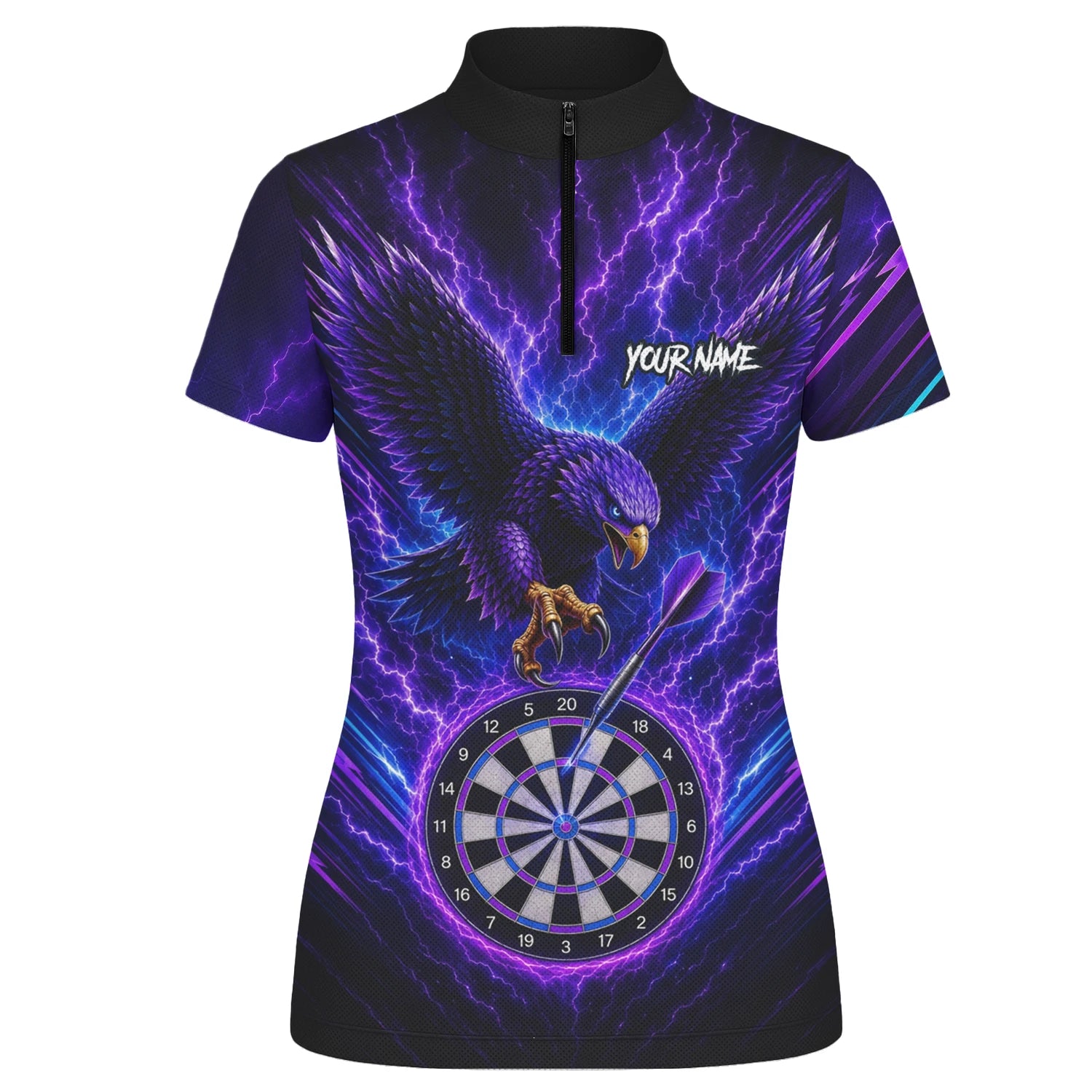 Personalisiertes Lila Adler-Blitz Dart Poloshirt für Damen U478