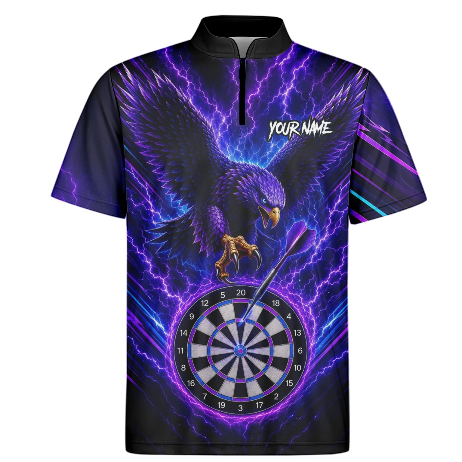 Personalisiertes Lila Adler-Blitz Dart Poloshirt für Herren U478