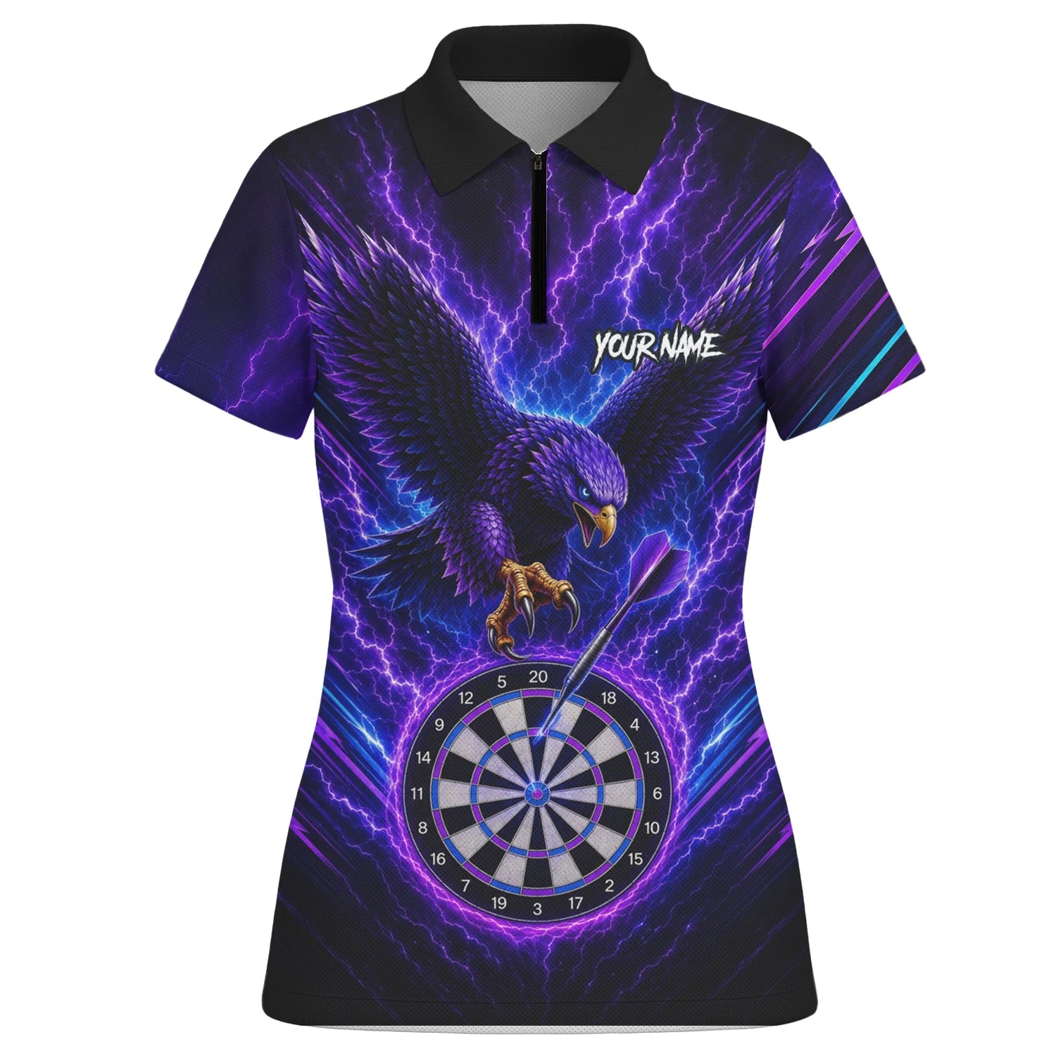 Personalisiertes Lila Adler-Blitz Dart Poloshirt für Damen U478