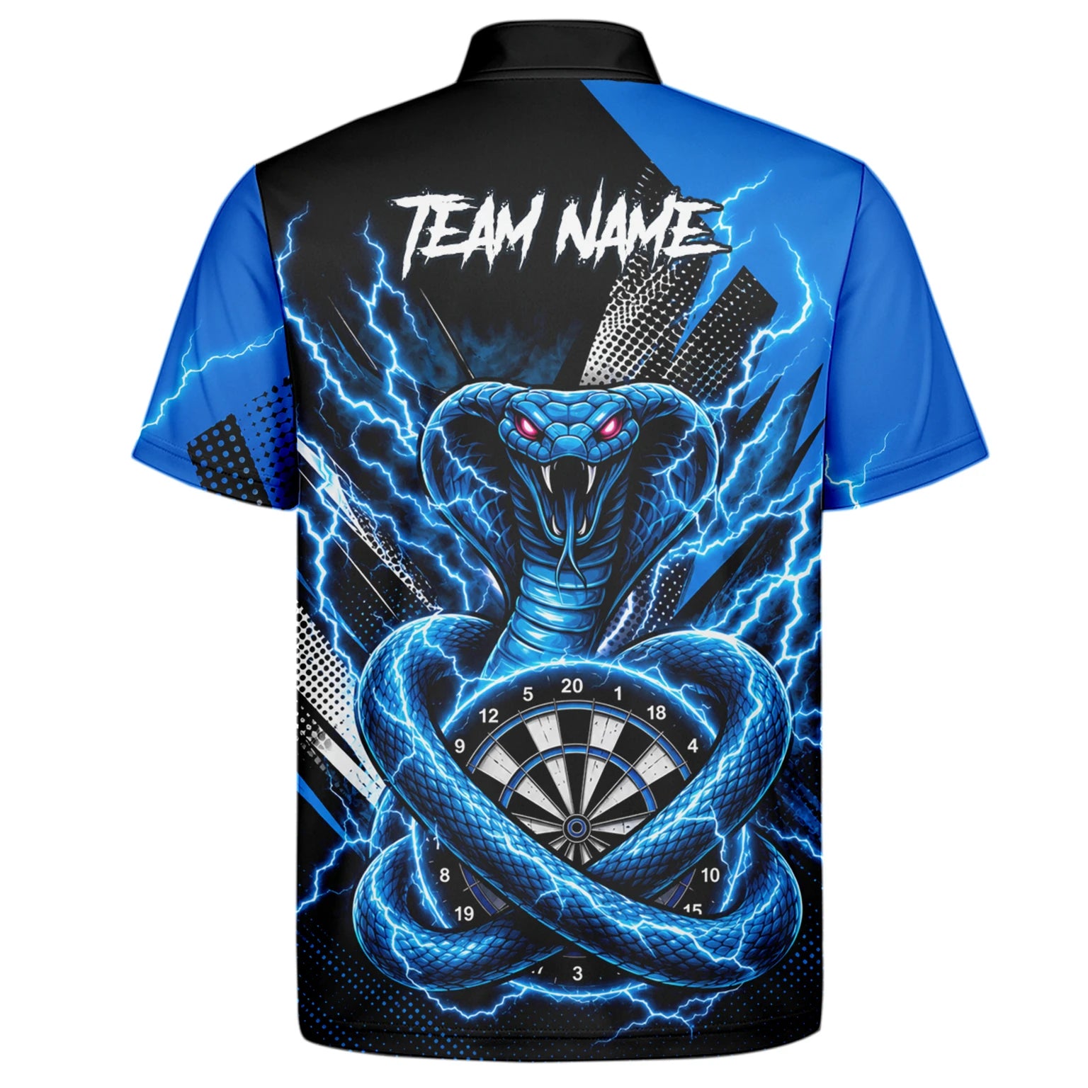 Personalisiertes Blaues Kobra-Blitz Dart Poloshirt für Herren S015