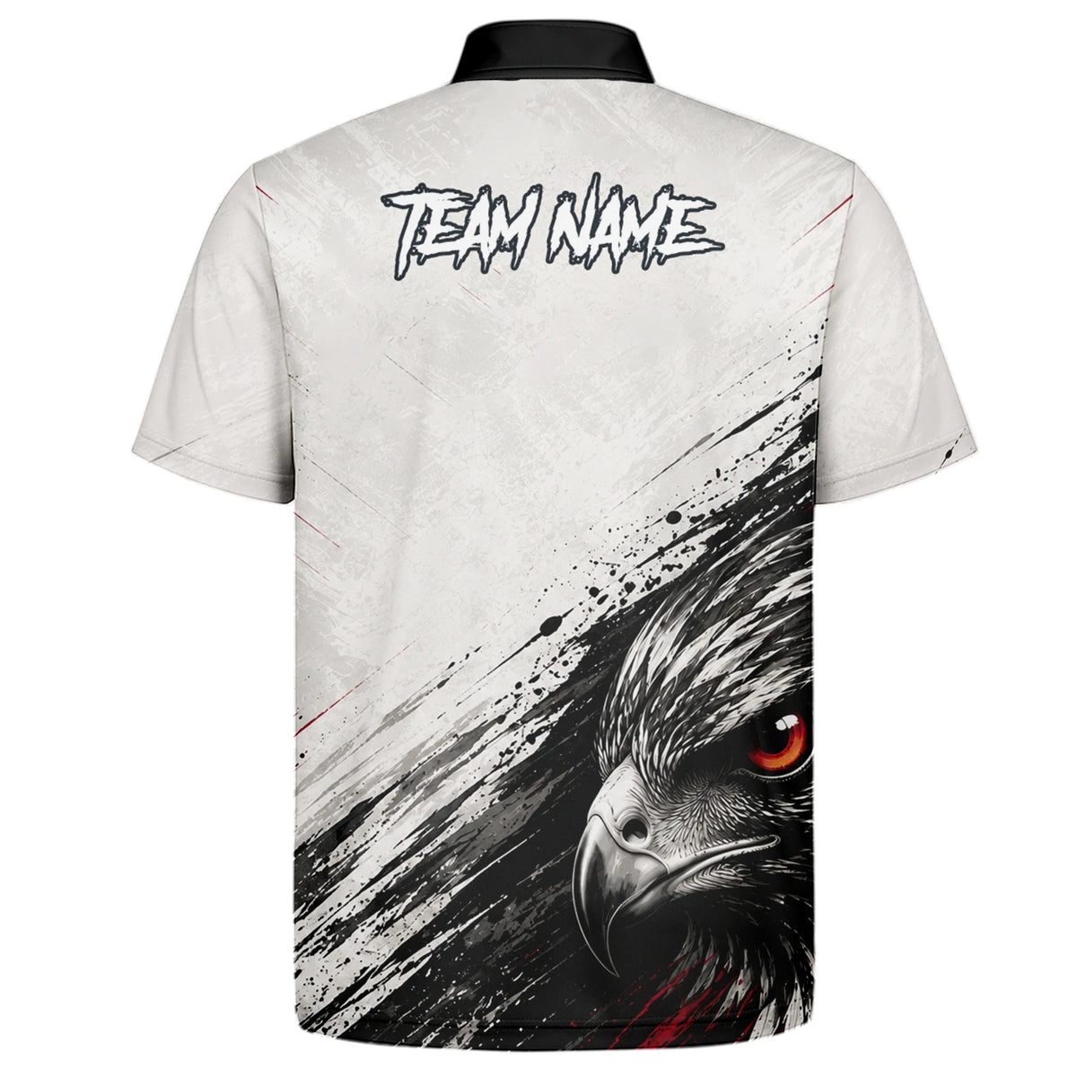 Personalisiertes Dartshirt mit weiß-schwarz-rotem Adler für Herren Z577