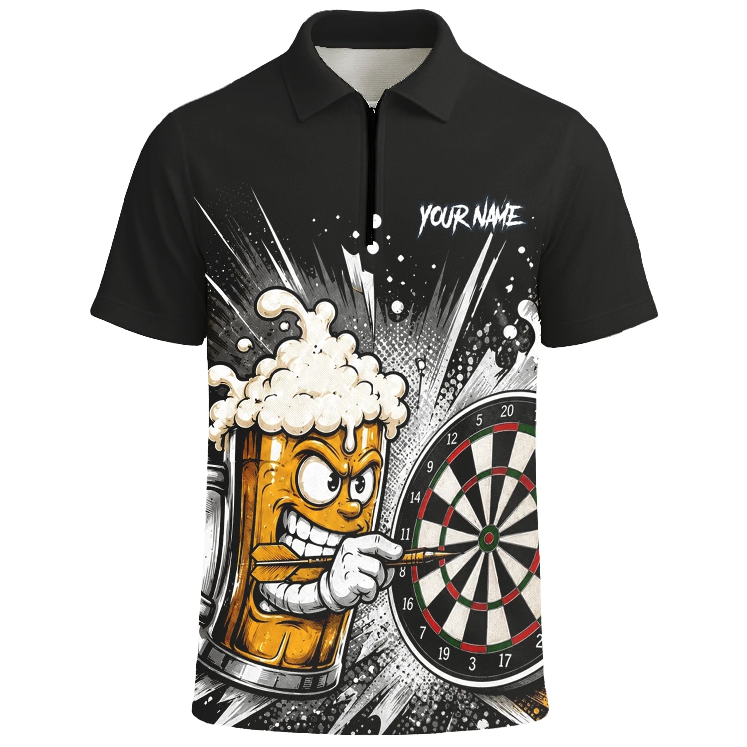 Personalisiertes Bierkrug Dart Poloshirt für Herren S555