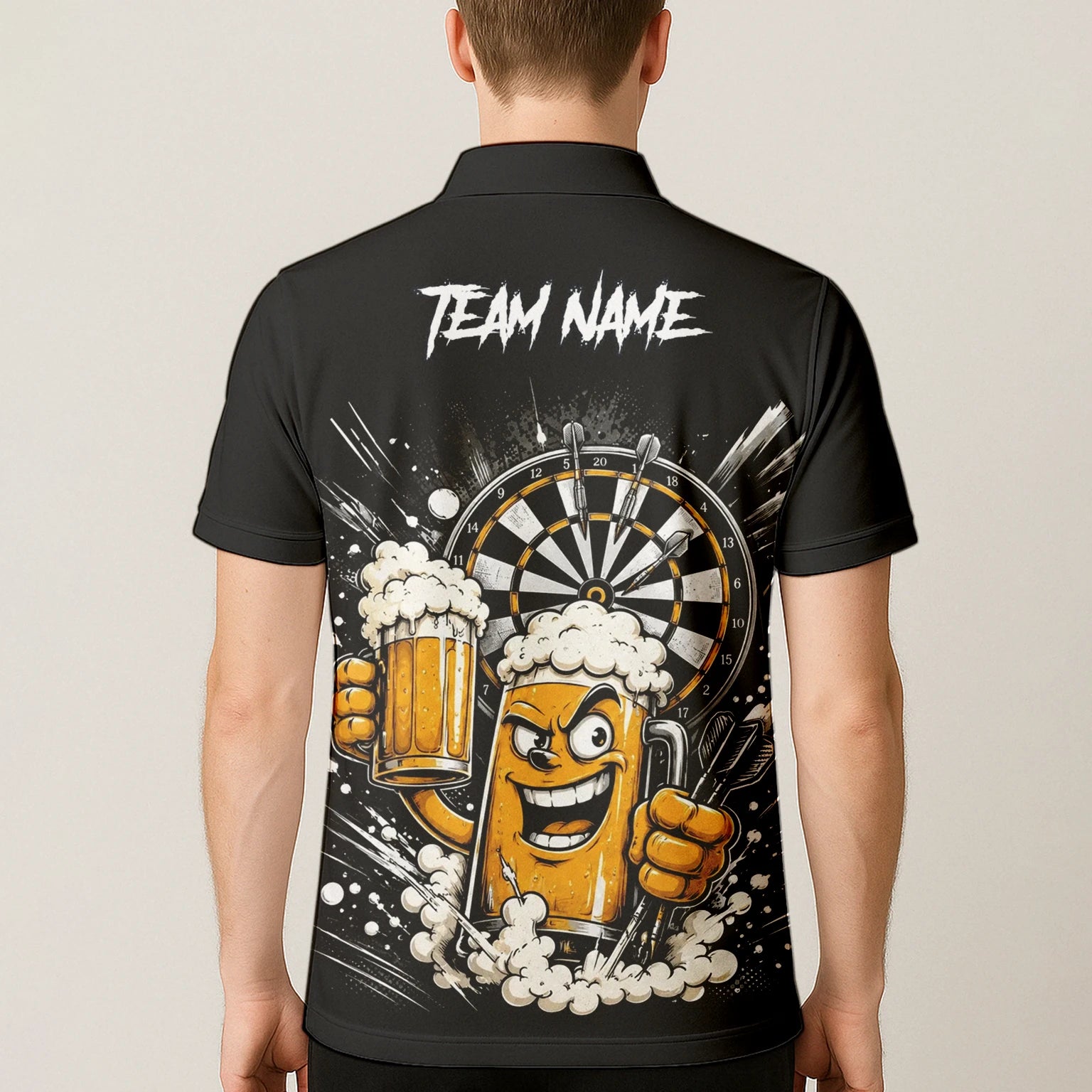 Personalisiertes Bierkrug Dart Poloshirt für Herren S555