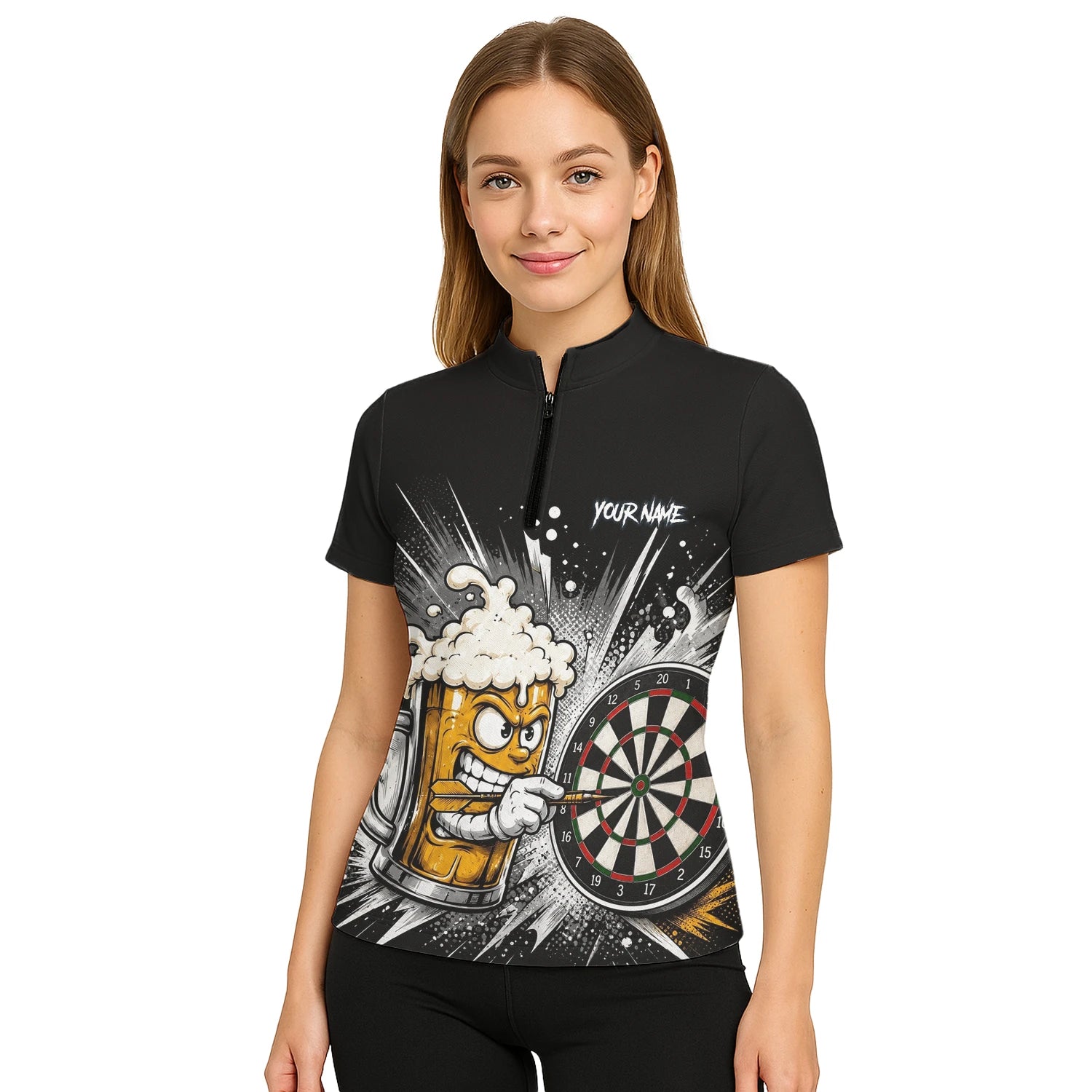 Personalisiertes Bierkrug Dart Poloshirt für Damen S555