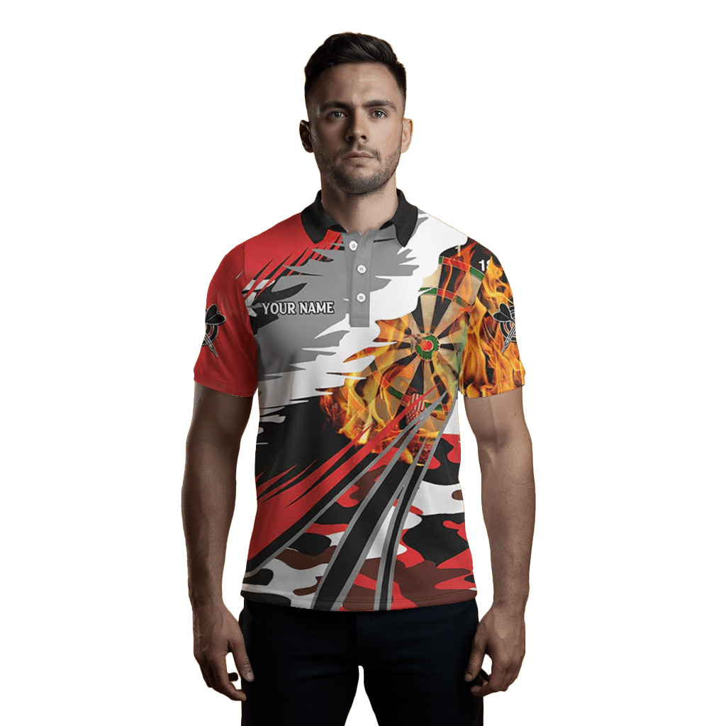 Benutzerdefiniertes 3D - Feuer - Dartboard Herren - Polo - Shirt T1195 - Outfitsuche