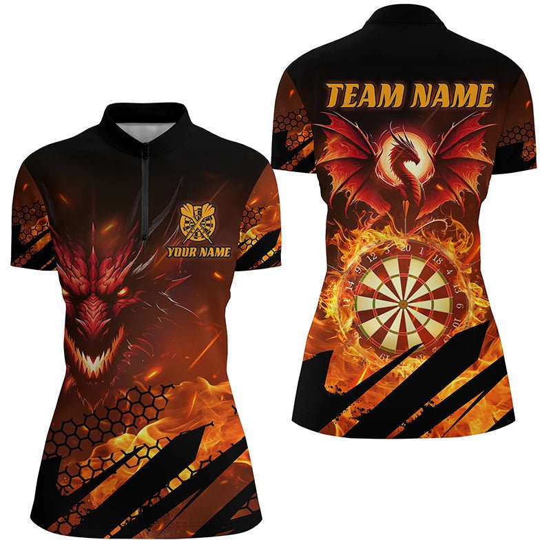 Benutzerdefiniertes Damen - Drachen - Dartboard Feuerflammen - Darts Trikot T1700 - Outfitsuche