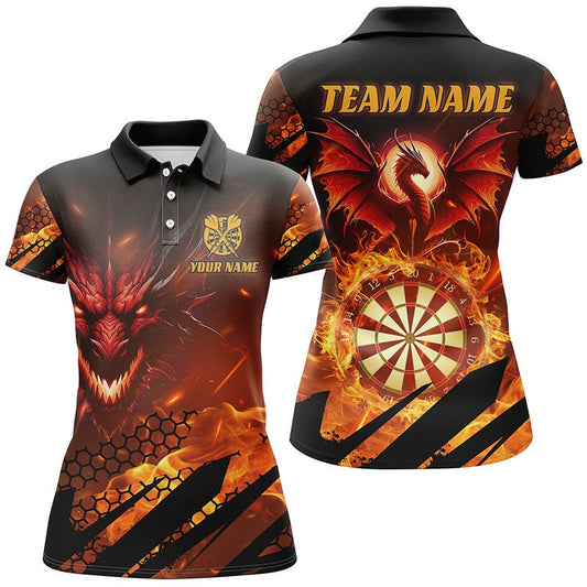 Benutzerdefiniertes Damen - Drachen - Dartboard Feuerflammen - Darts Trikot T1700 - Outfitsuche