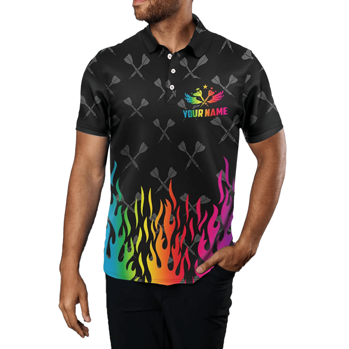 Benutzerdefiniertes Feuerflammen - Darts Herren Poloshirt T1393 - Outfitsuche