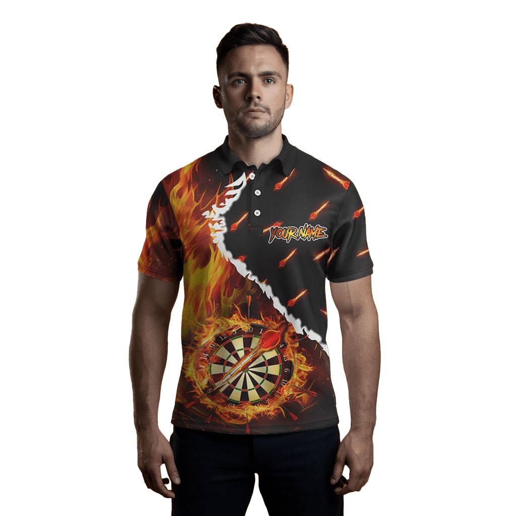 Benutzerdefiniertes Herren Feuerflamme Darts Board Polo Trikot T1819 - Outfitsuche