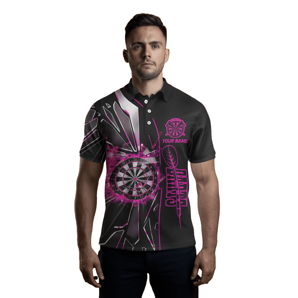 Benutzerdefiniertes Pinkes Break - Glas Darts Polo Herren T1999 - Outfitsuche