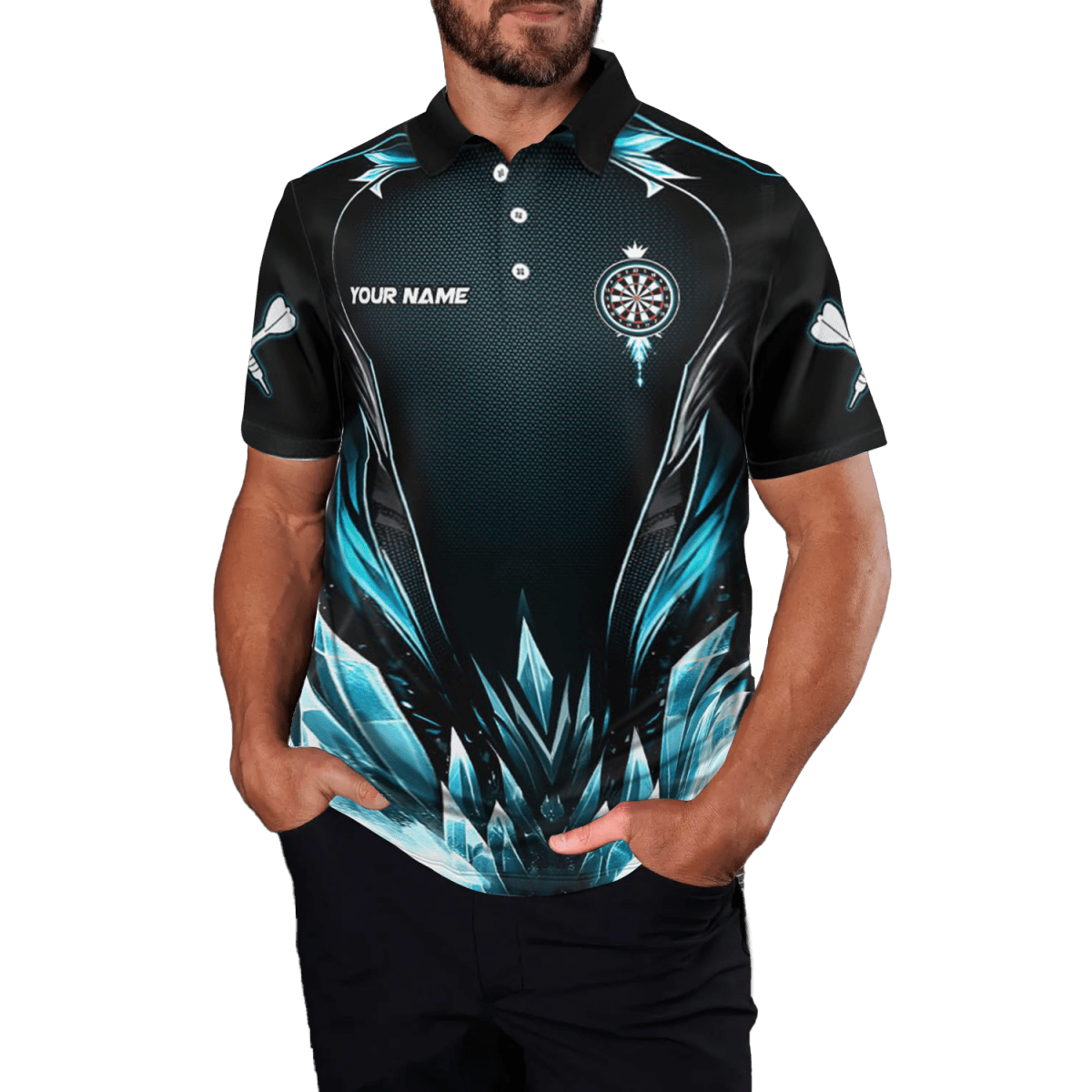 Blau Eis Dart Herren Polo Shirt - Coole Darts Trikots L1241 - Outfitsuche