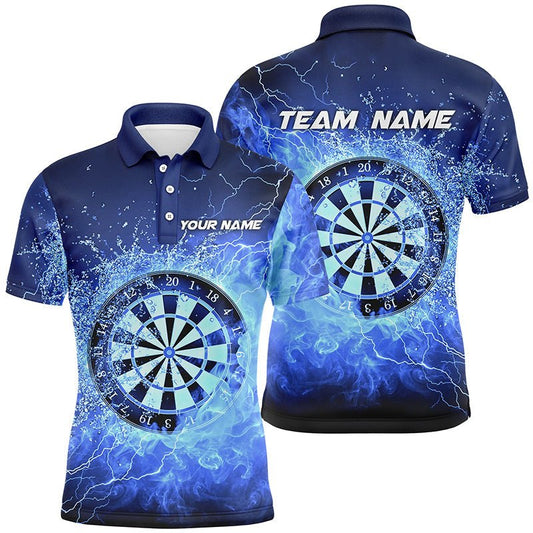 Blau Feuer & Wasser Dartscheibe Personalisiertes Herren Darts Polo Shirt Individuelles Darts Trikot Für Männer L1359 - Outfitsuche