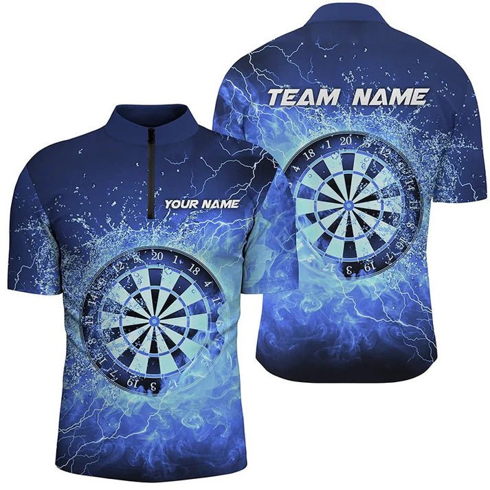 Blau Feuer & Wasser Dartscheibe Personalisiertes Herren Darts Polo Shirt Individuelles Darts Trikot Für Männer L1359 - Outfitsuche