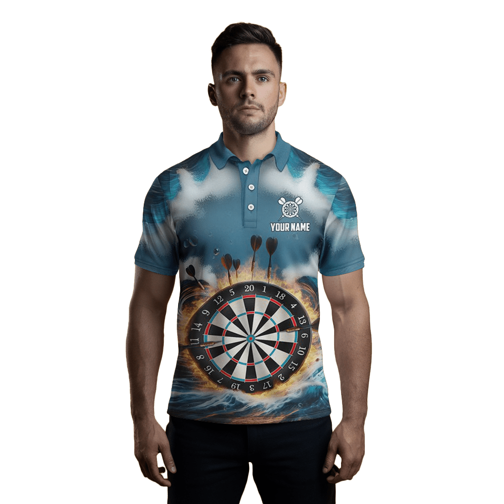 Blau Herren Darts Polo Shirt | Dart Trikot L1431 - Outfitsuche