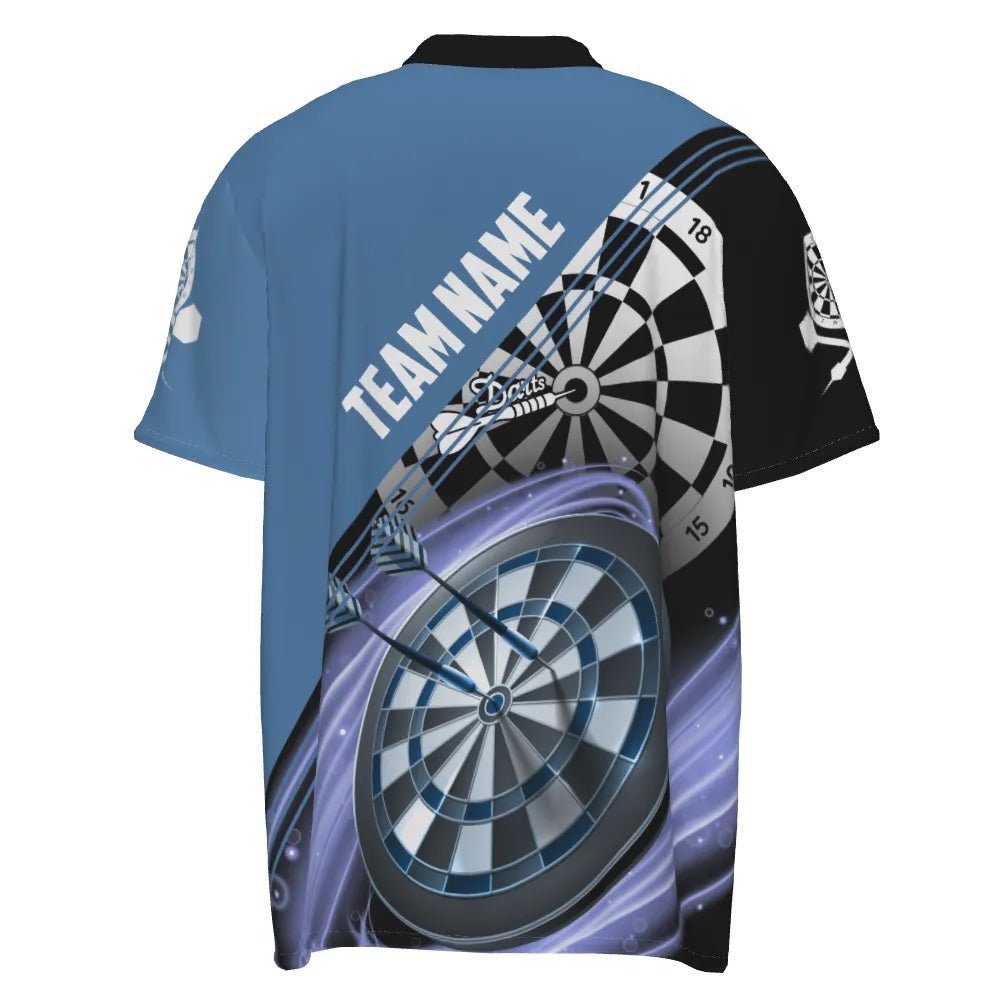 Blau Herren Darts Polo Shirt mit individuellem Namen, maßgeschneiderte Darts Shirts für Männer, Dart Trikot U895 - Outfitsuche