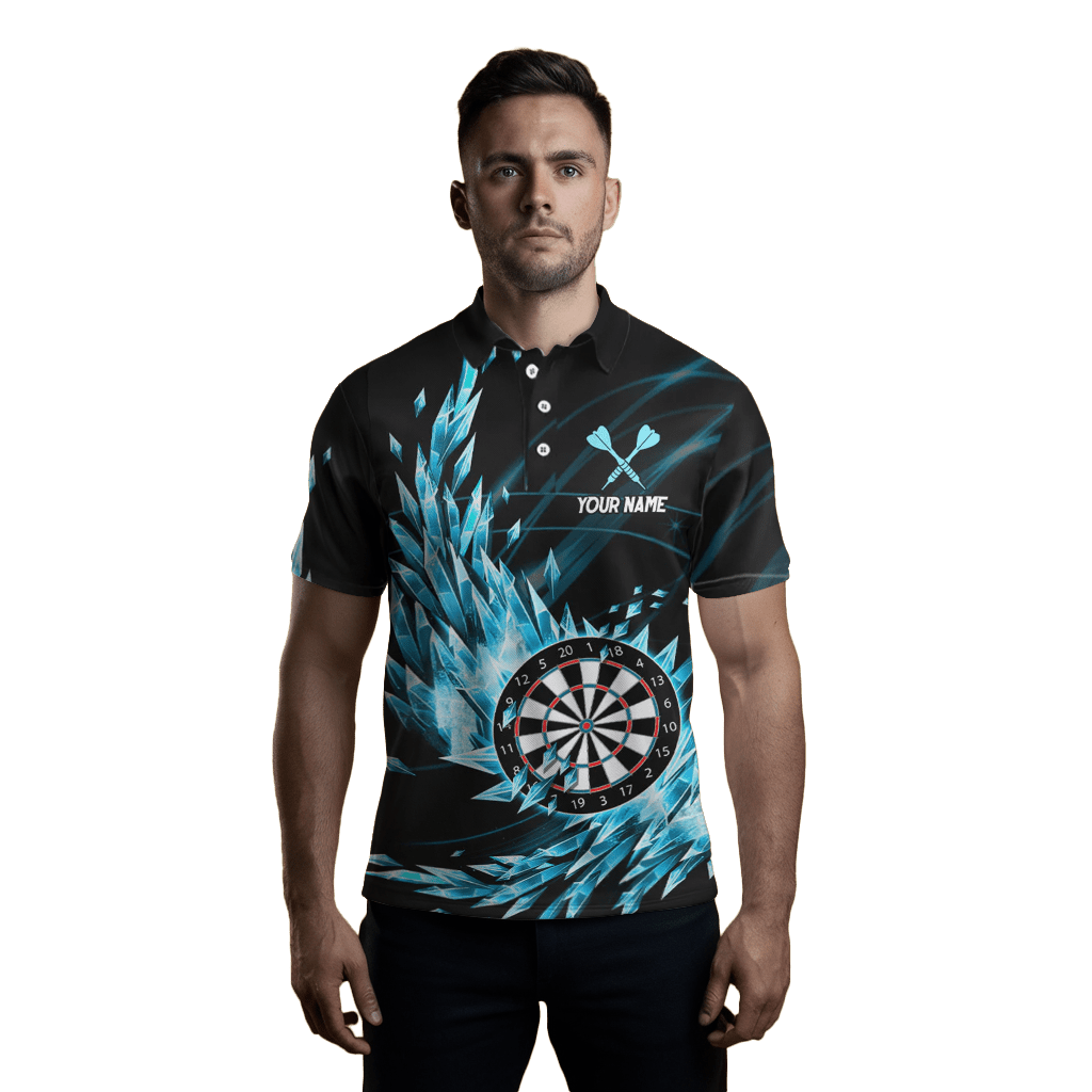 Blaue Darts Polo Shirts für Herren - Gefrorenes Design - Team Trikots T1210 - Outfitsuche