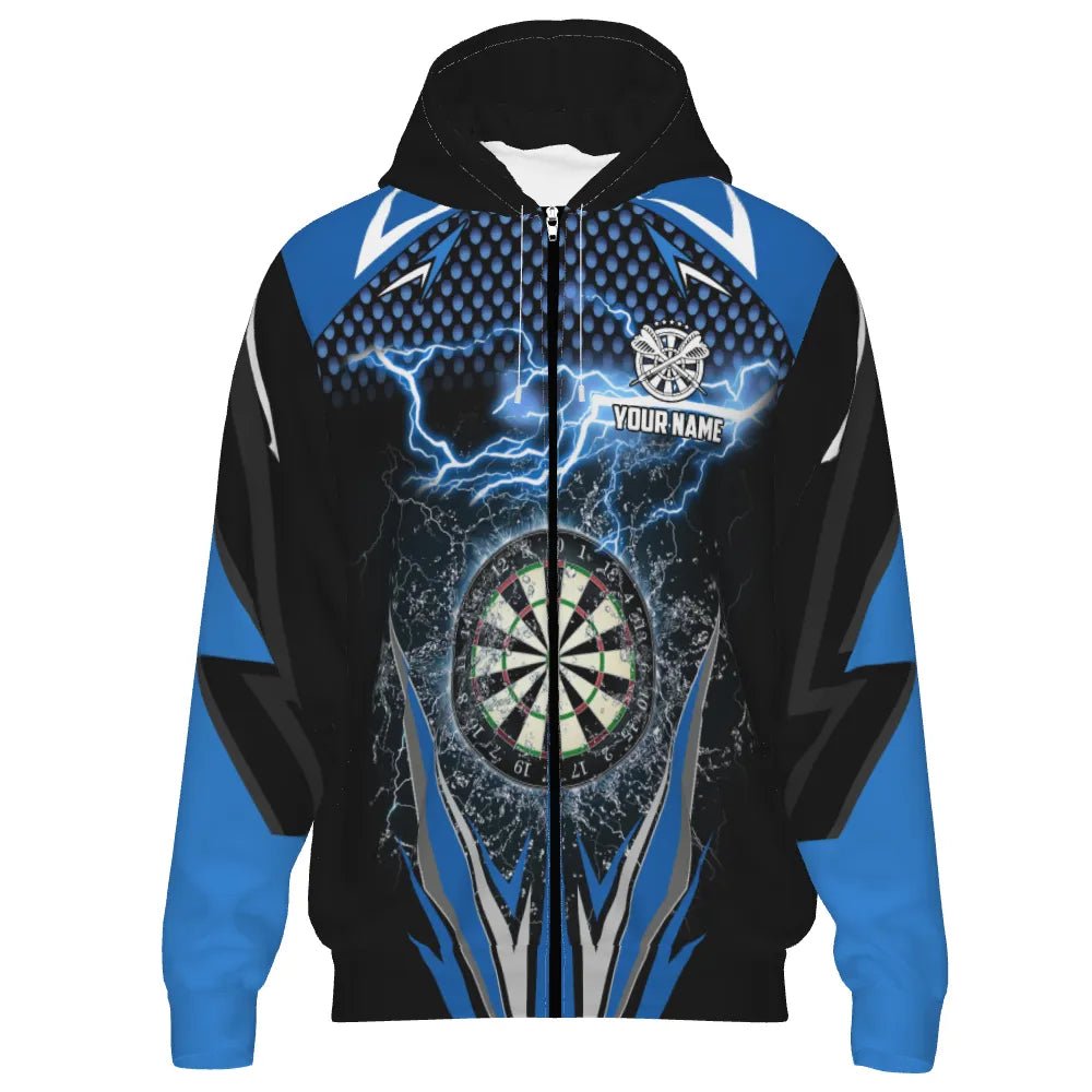 Blauer Blitz Herren Darts Kapuzenpullover mit Reißverschluss L1304 - Outfitsuche