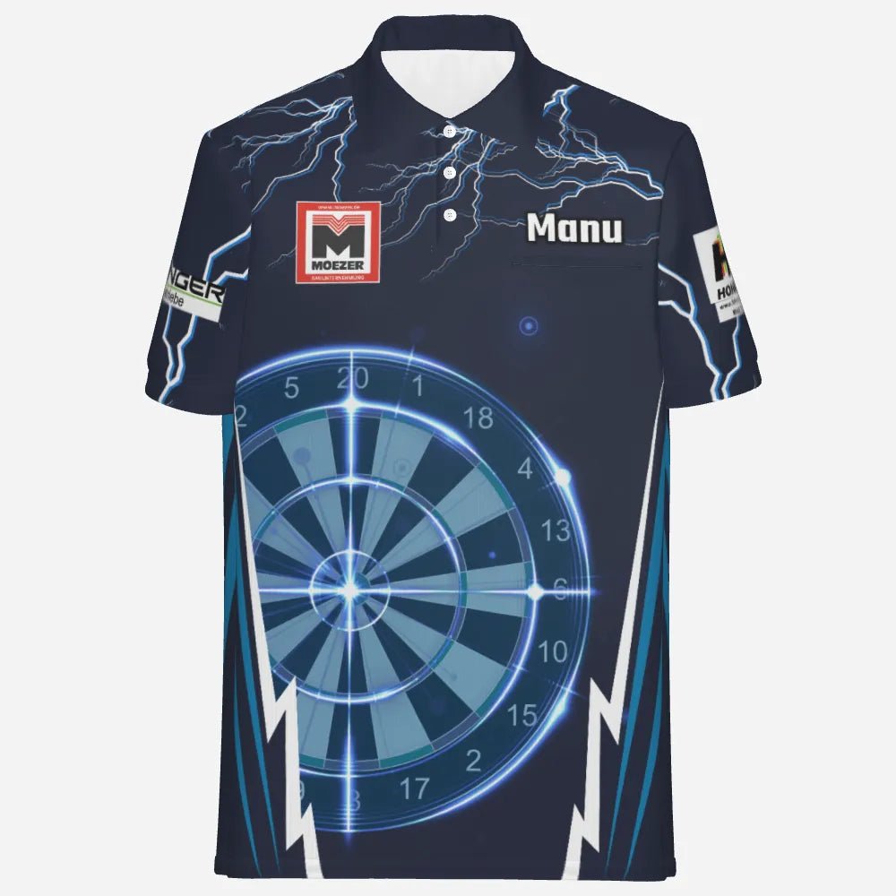 Blauer Blitz Herren Darts Polo Shirt Kh9080 - Outfitsuche