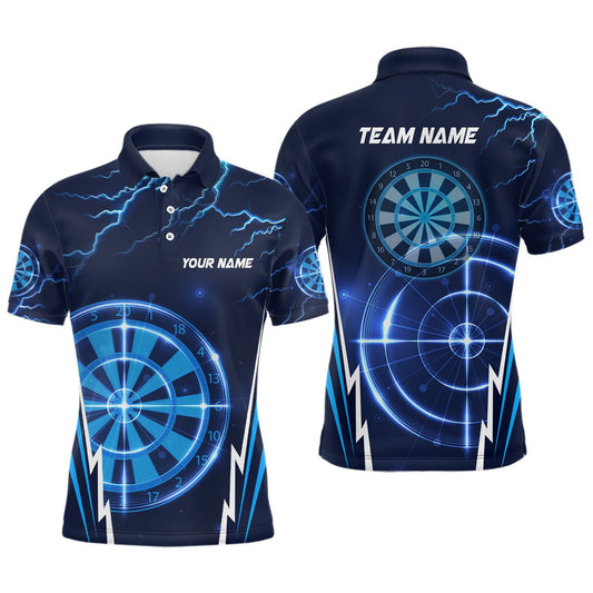 Blauer Blitz Herren Darts Polo Shirt | Personalisierte Dartshirts für Männer | Dart Trikot L1410 - Outfitsuche