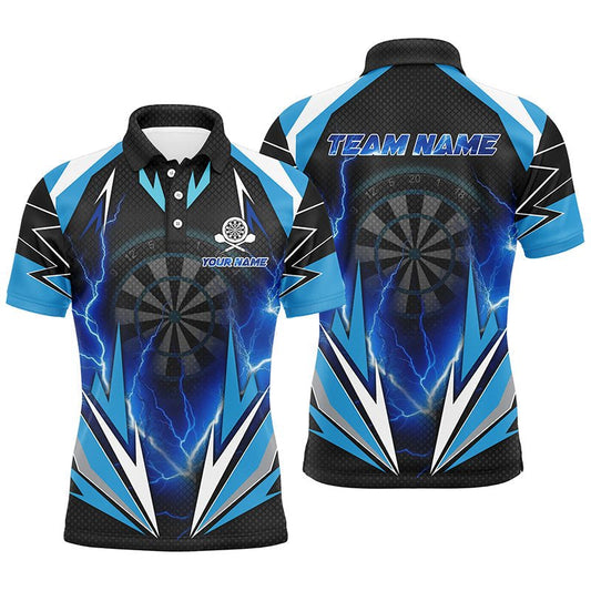 Blauer Blitz Herren Darts Polo Shirt | Personalisierte Dartshirts für Männer | Dart Trikots | Hochwertiges Material | L1354 - Outfitsuche